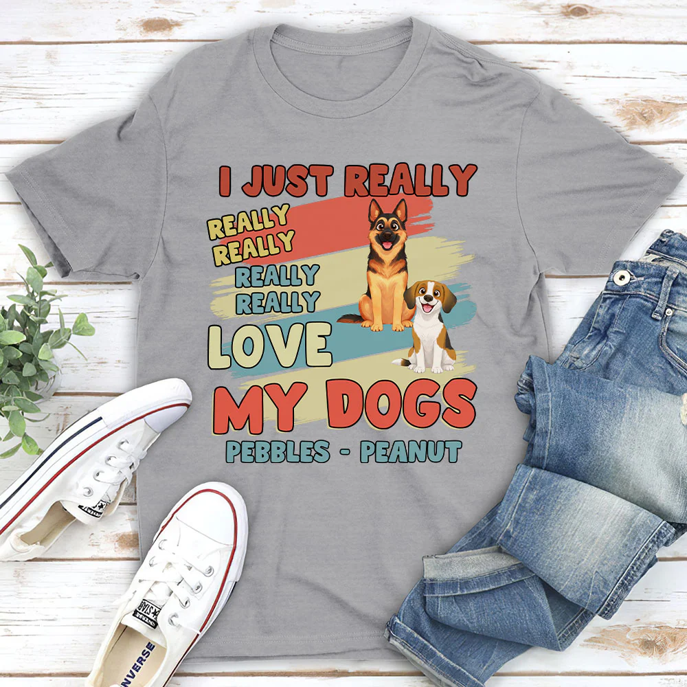 Really Really Love Storybook Dog - Personalized Custom Unisex T-Shirt - Image 2