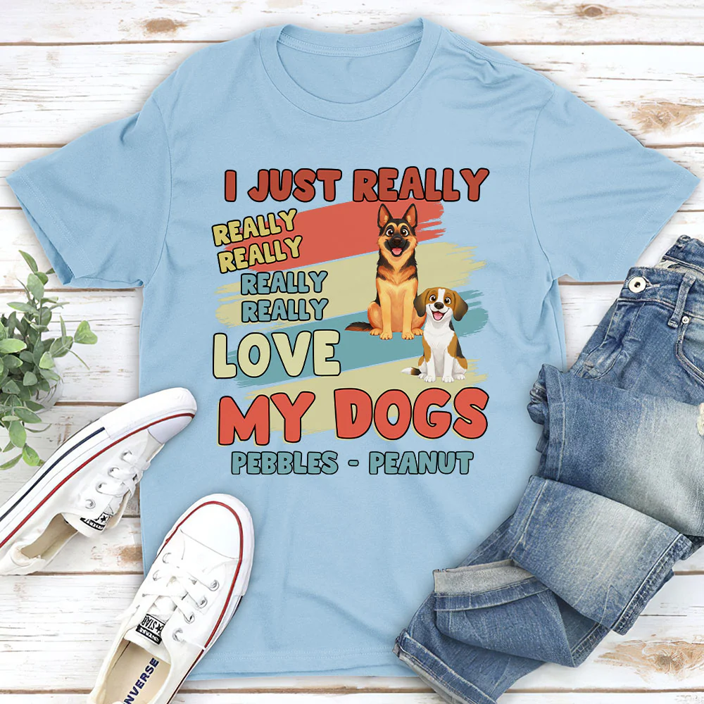 Really Really Love Storybook Dog - Personalized Custom Unisex T-Shirt - Image 3