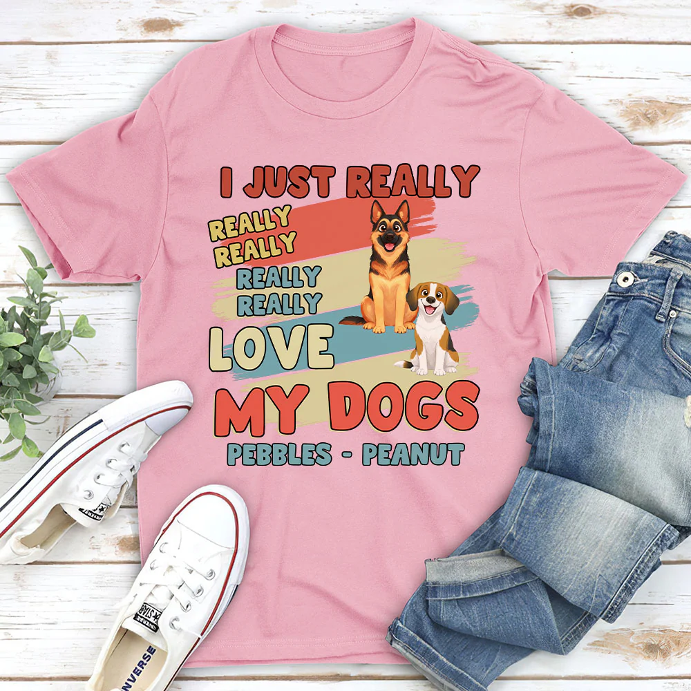 Really Really Love Storybook Dog - Personalized Custom Unisex T-Shirt - Image 4