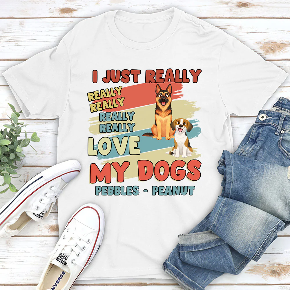 Really Really Love Storybook Dog - Personalized Custom Unisex T-Shirt - Image 5