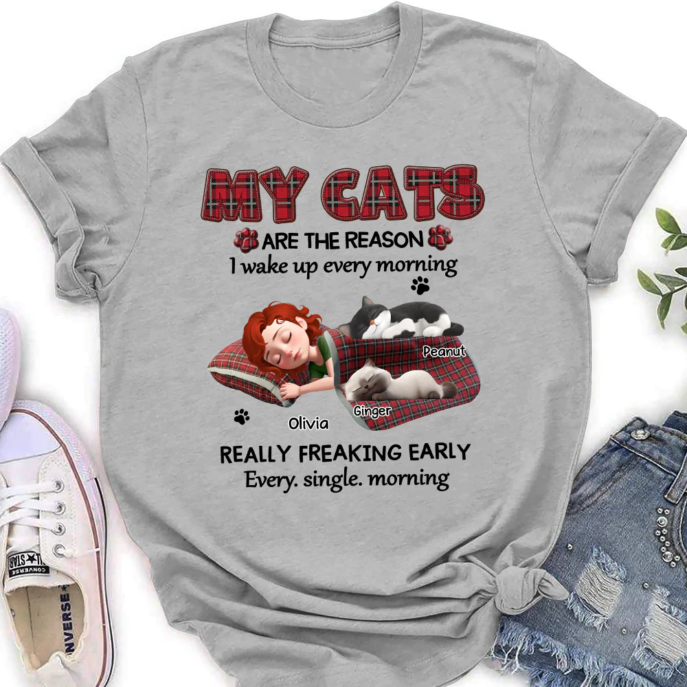 Reason Why I Wake Up - Personalized Custom Women's T-Shirt - Image 2