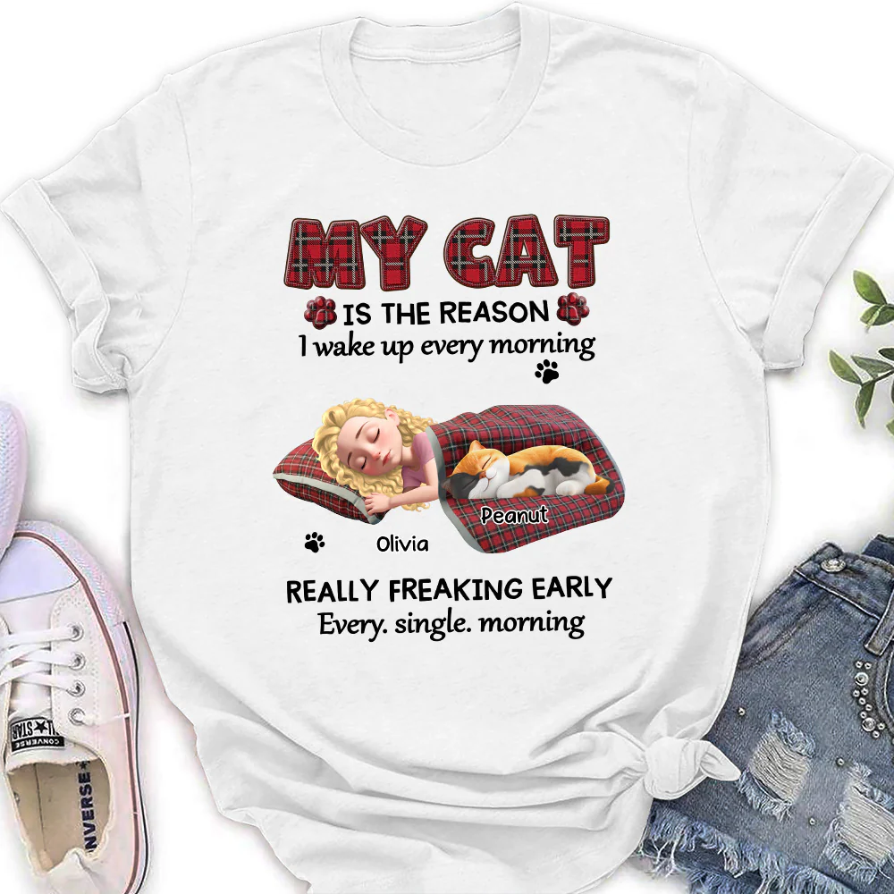 Reason Why I Wake Up - Personalized Custom Women's T-Shirt - Image 3