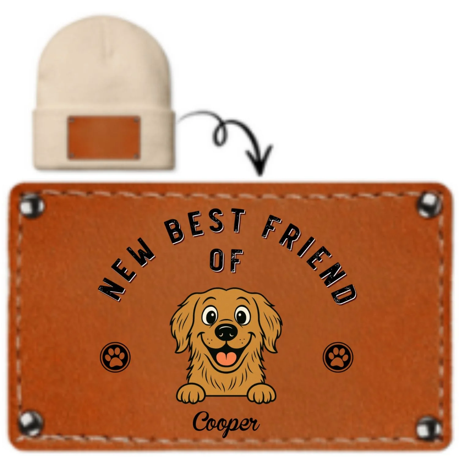 Retro Dog Friend - Personalized Custom Beanie - Image 7
