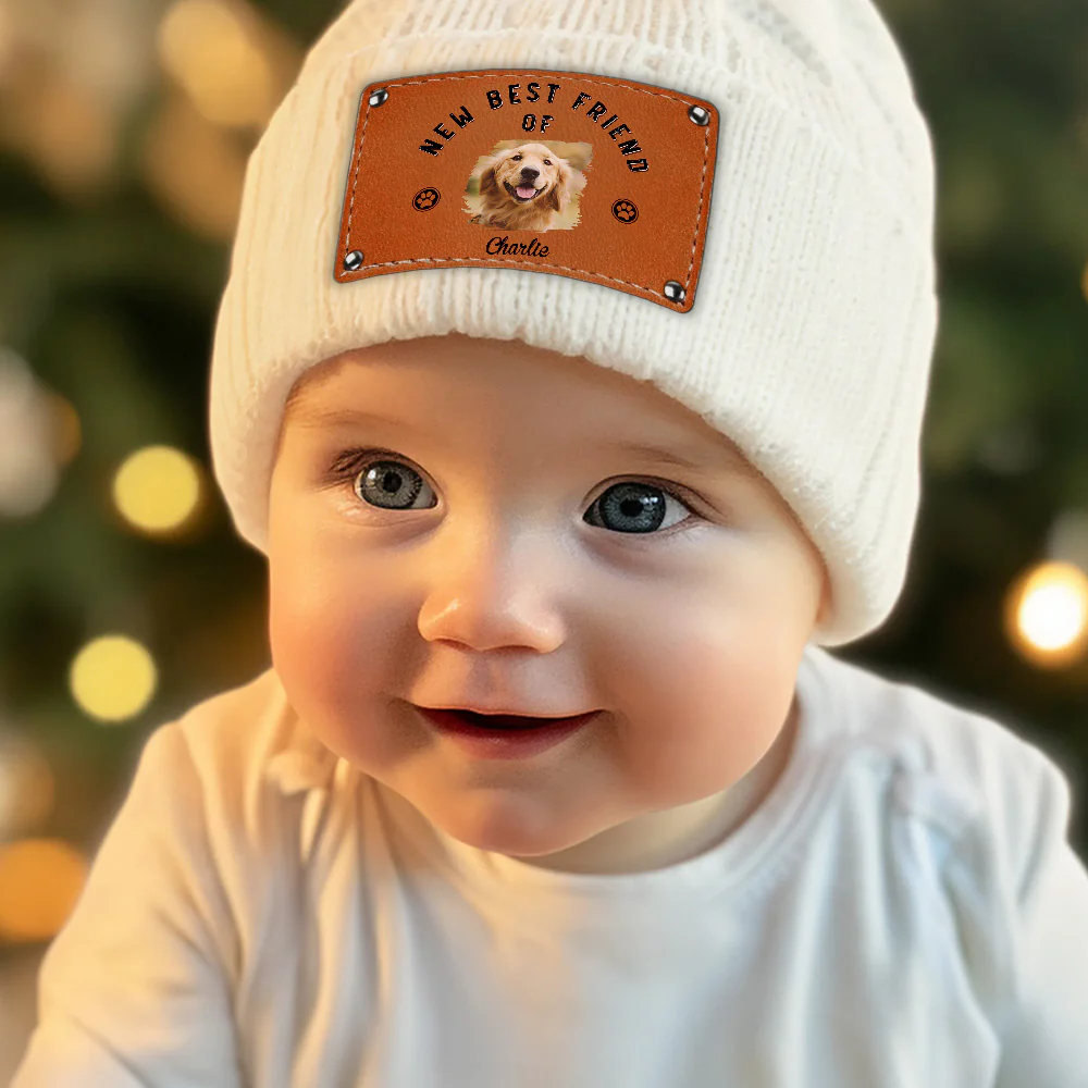 Retro Dog Friend Photo - Personalized Custom Beanie - Image 2