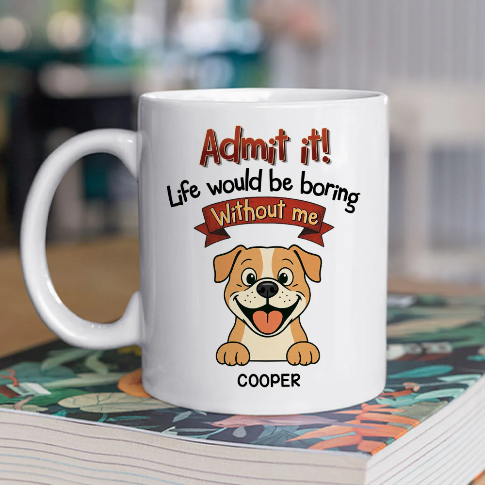 Retro Dog With Us - Personalized Custom Coffee Mug - Image 2