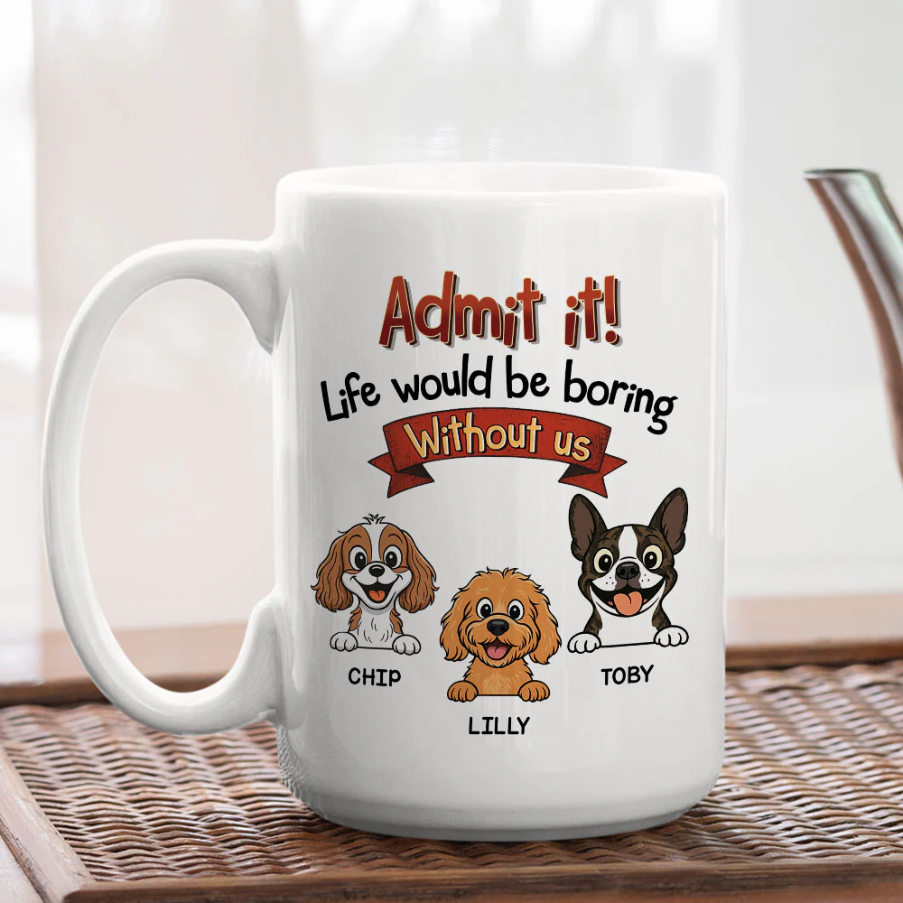 Retro Dog With Us - Personalized Custom Coffee Mug - Image 4