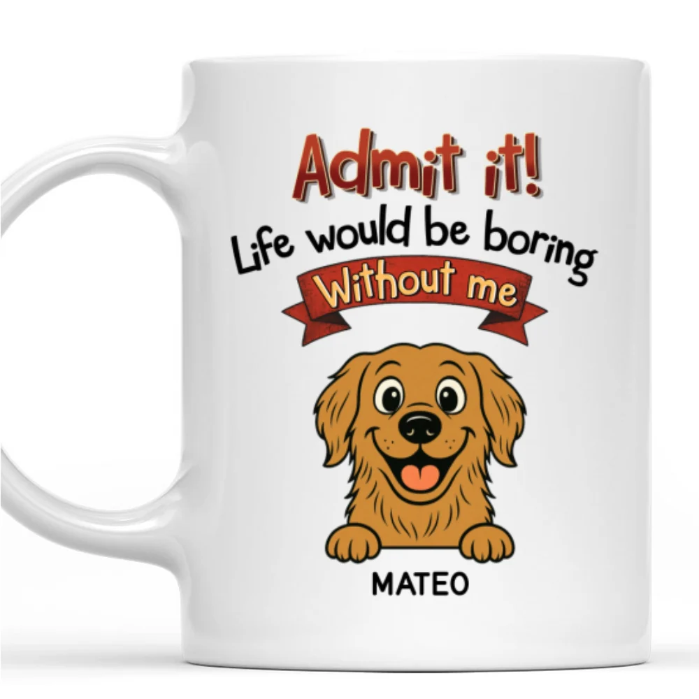 Retro Dog With Us - Personalized Custom Coffee Mug - Image 6