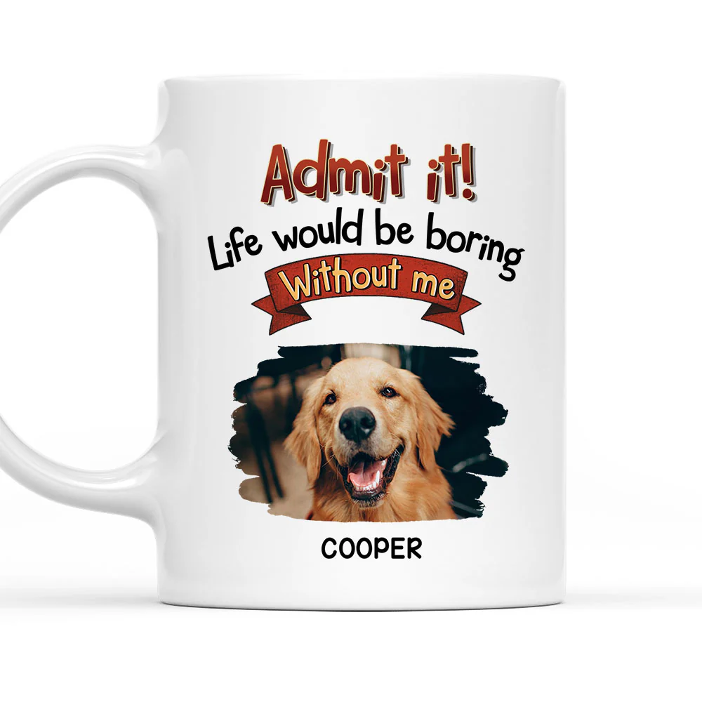 Retro Dog With Us Photo - Personalized Custom Coffee Mug