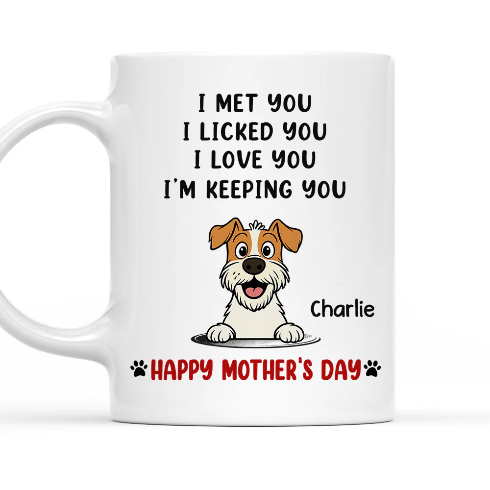 Retro Dogs Lick You - Personalized Custom Coffee Mug