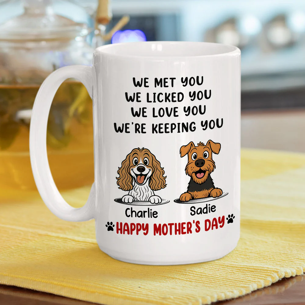 Retro Dogs Lick You - Personalized Custom Coffee Mug - Image 5