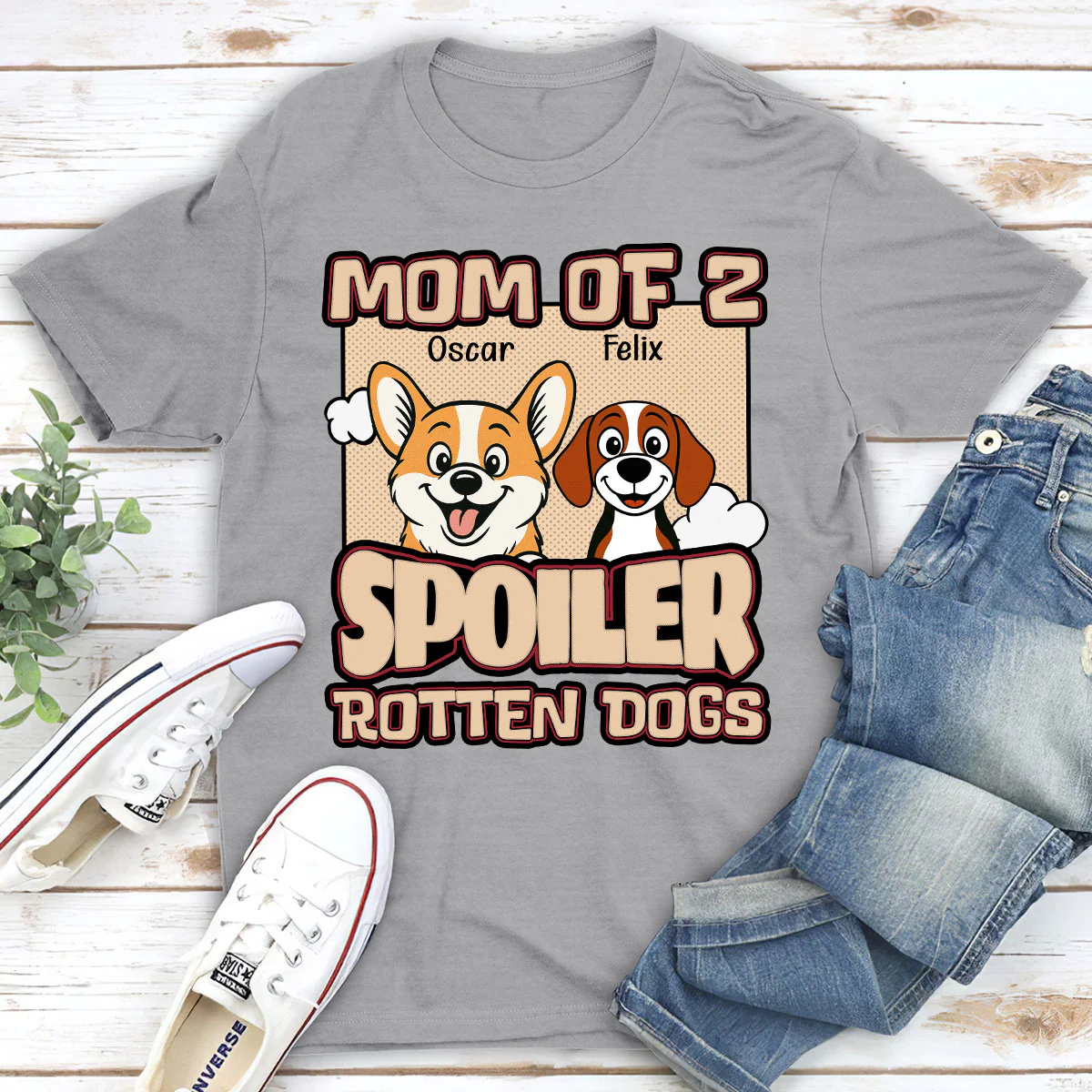Retro Parents And Dog - Personalized Custom Unisex T-shirt - Image 3