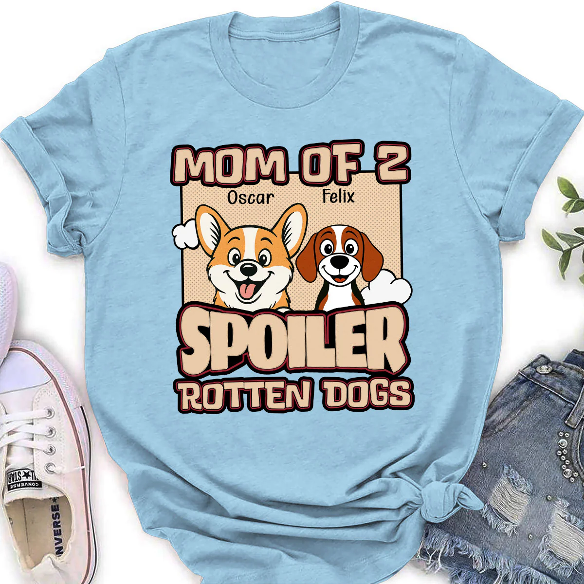 Retro Parents And Dog - Personalized Custom Women's T-Shirt - Image 4