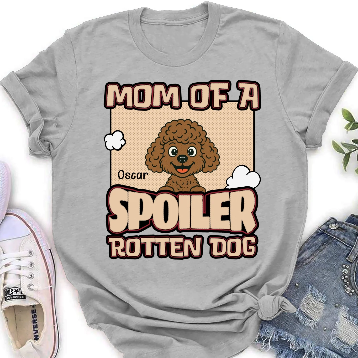 Retro Parents And Dog - Personalized Custom Women's T-Shirt - Image 7