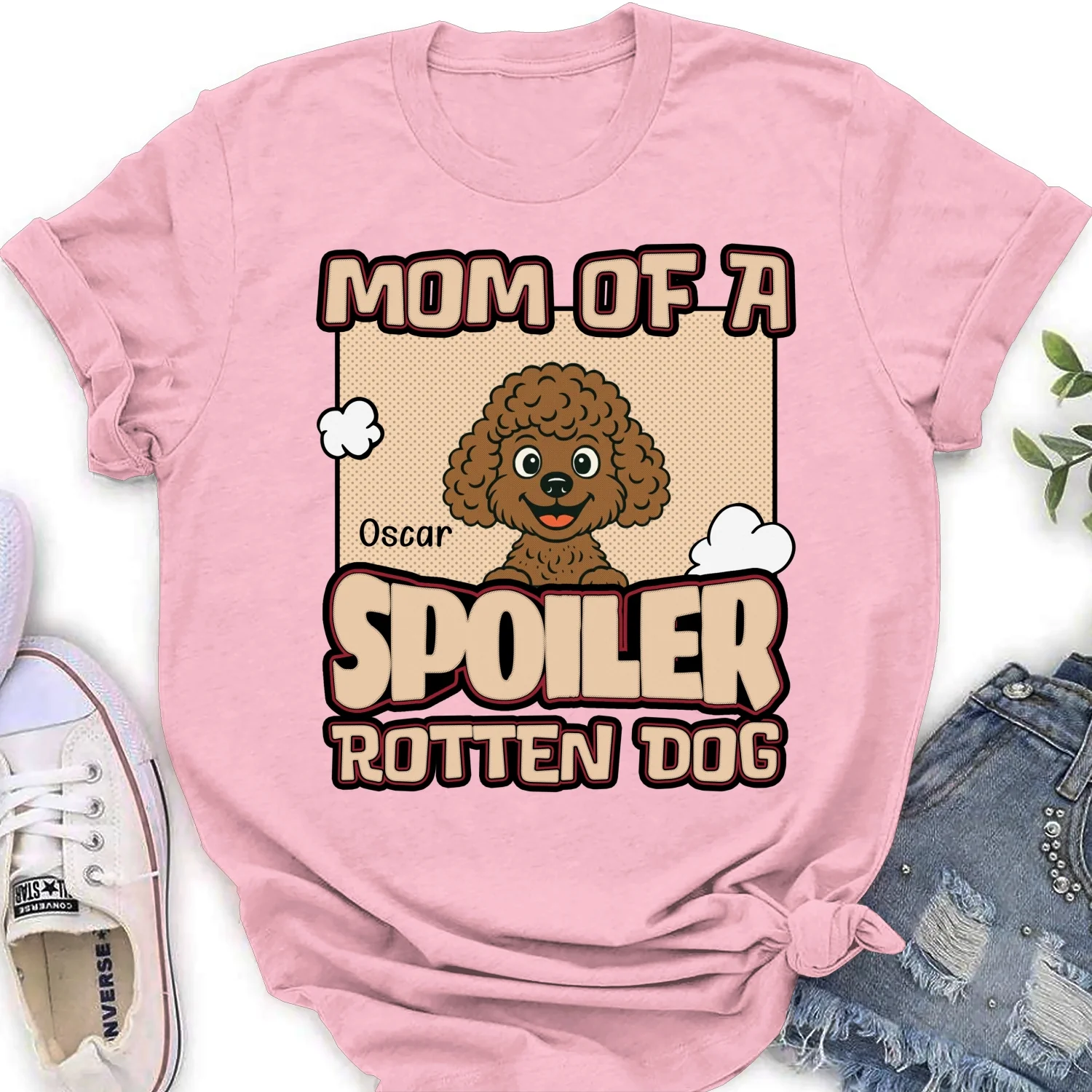 Retro Parents And Dog - Personalized Custom Women's T-Shirt - Image 8