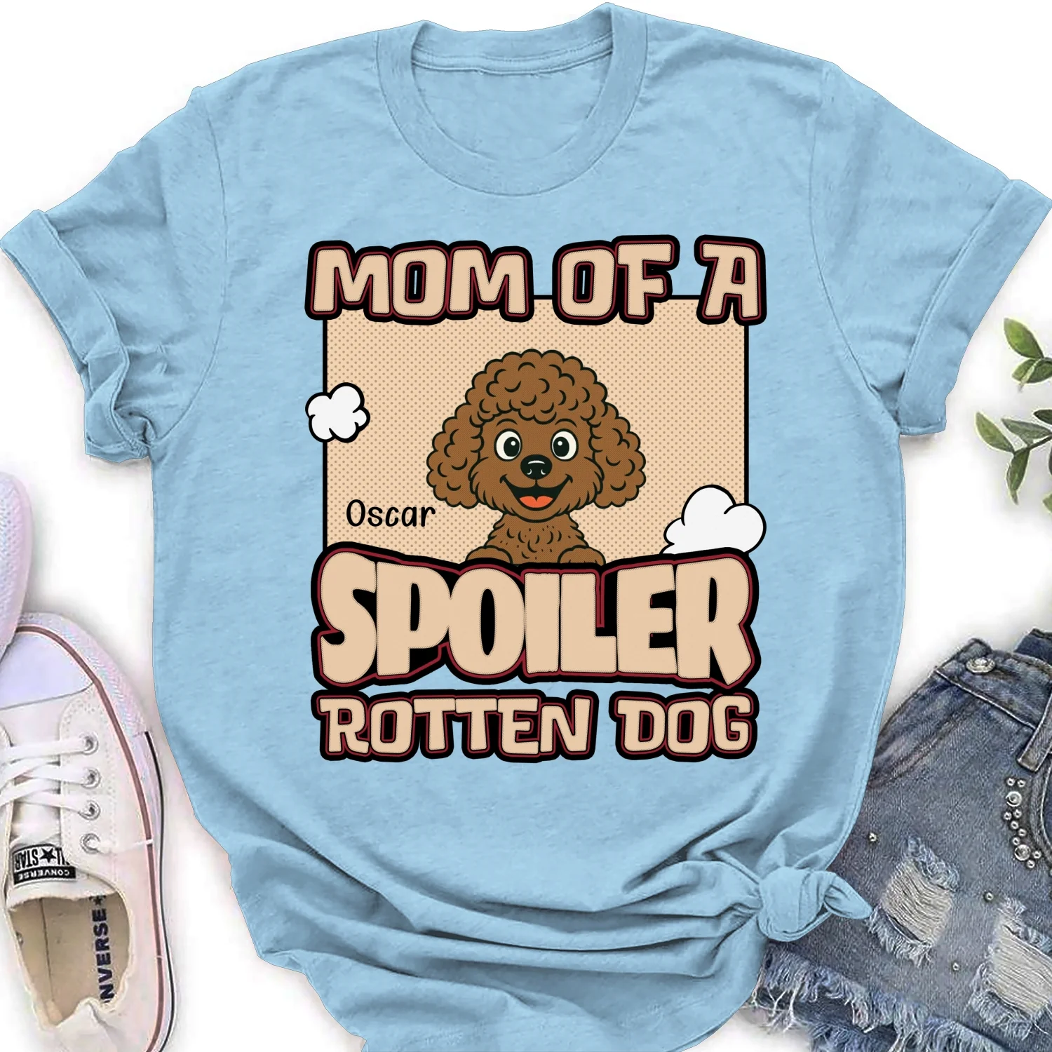 Retro Parents And Dog - Personalized Custom Women's T-Shirt - Image 9