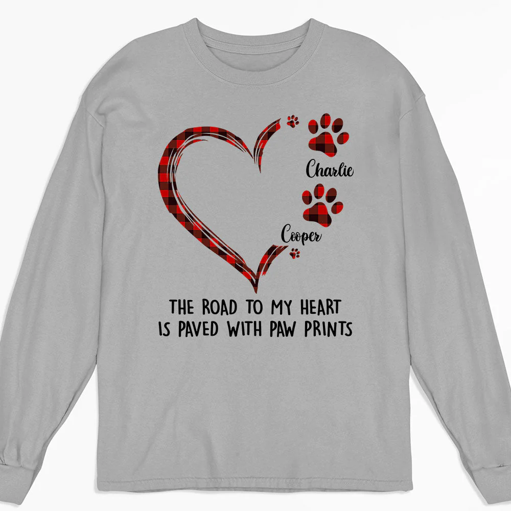 Road To Heart Pattern - Personalized Custom Long Sleeve T-shirt