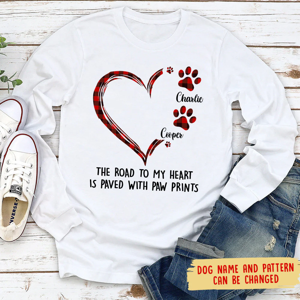 Road To Heart Pattern - Personalized Custom Long Sleeve T-shirt - Image 3