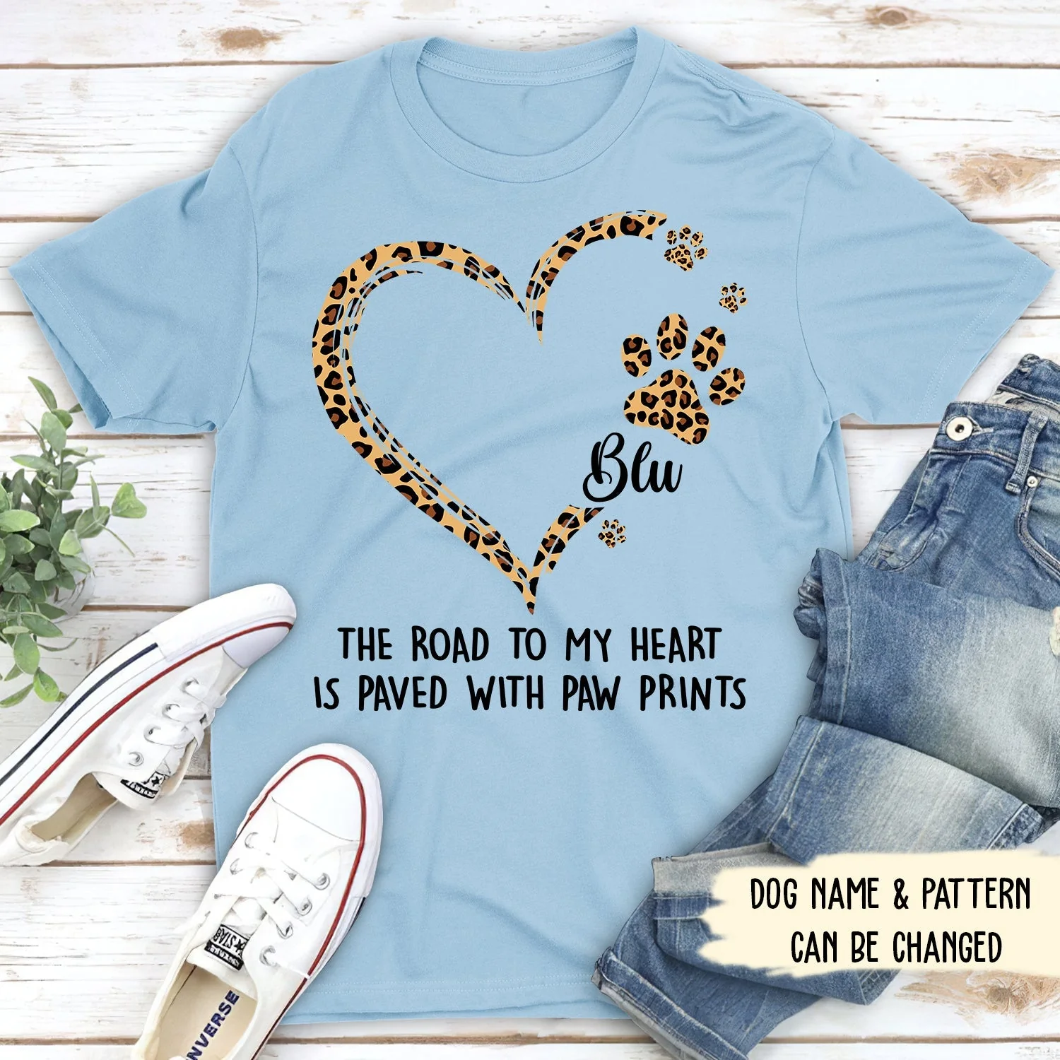 Road To Heart Pattern - Personalized Custom Unisex T-shirt - Image 2
