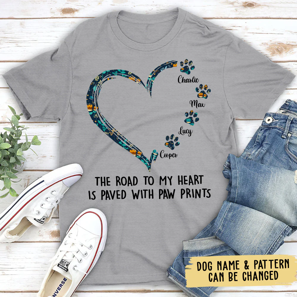 Road To Heart Pattern - Personalized Custom Unisex T-shirt - Image 3