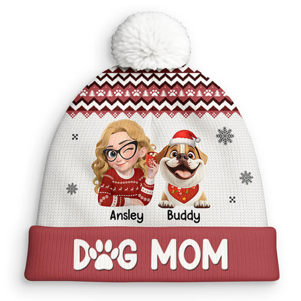 Rocking Around The Christmas Tree - Personalized Custom Bobble Beanie Hat