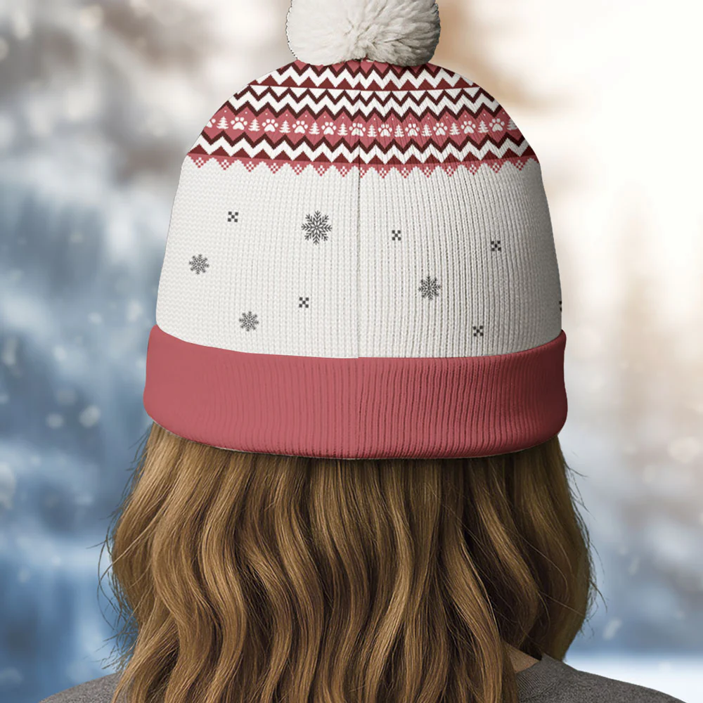 Rocking Around The Christmas Tree - Personalized Custom Bobble Beanie Hat - Image 2