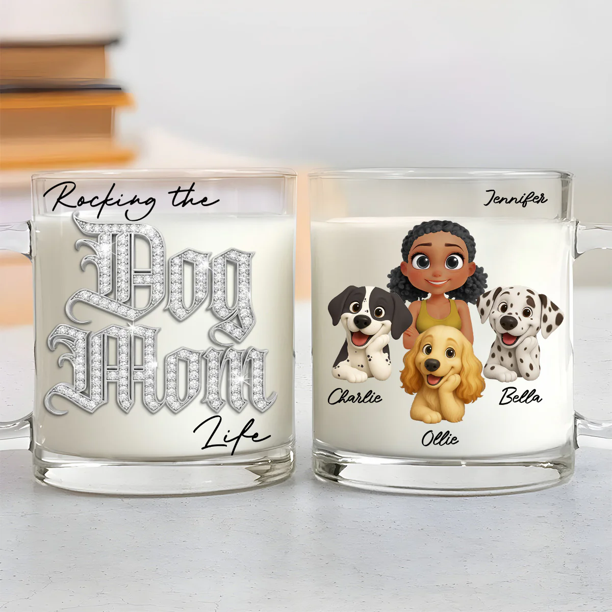 Rocking My Way - Personalized Custom 3D Effect Glass Mug - Image 3