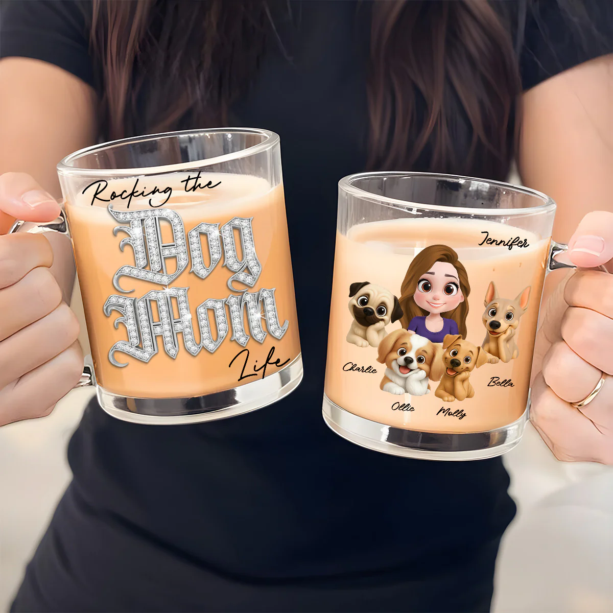 Rocking My Way - Personalized Custom 3D Effect Glass Mug - Image 4
