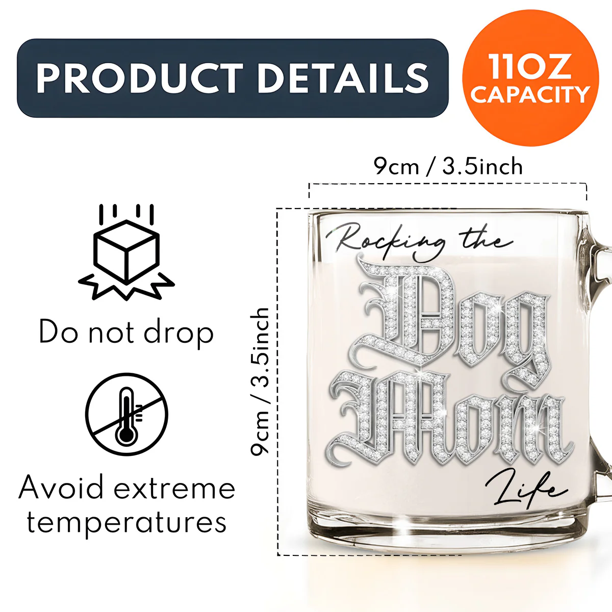 Rocking My Way - Personalized Custom 3D Effect Glass Mug - Image 5