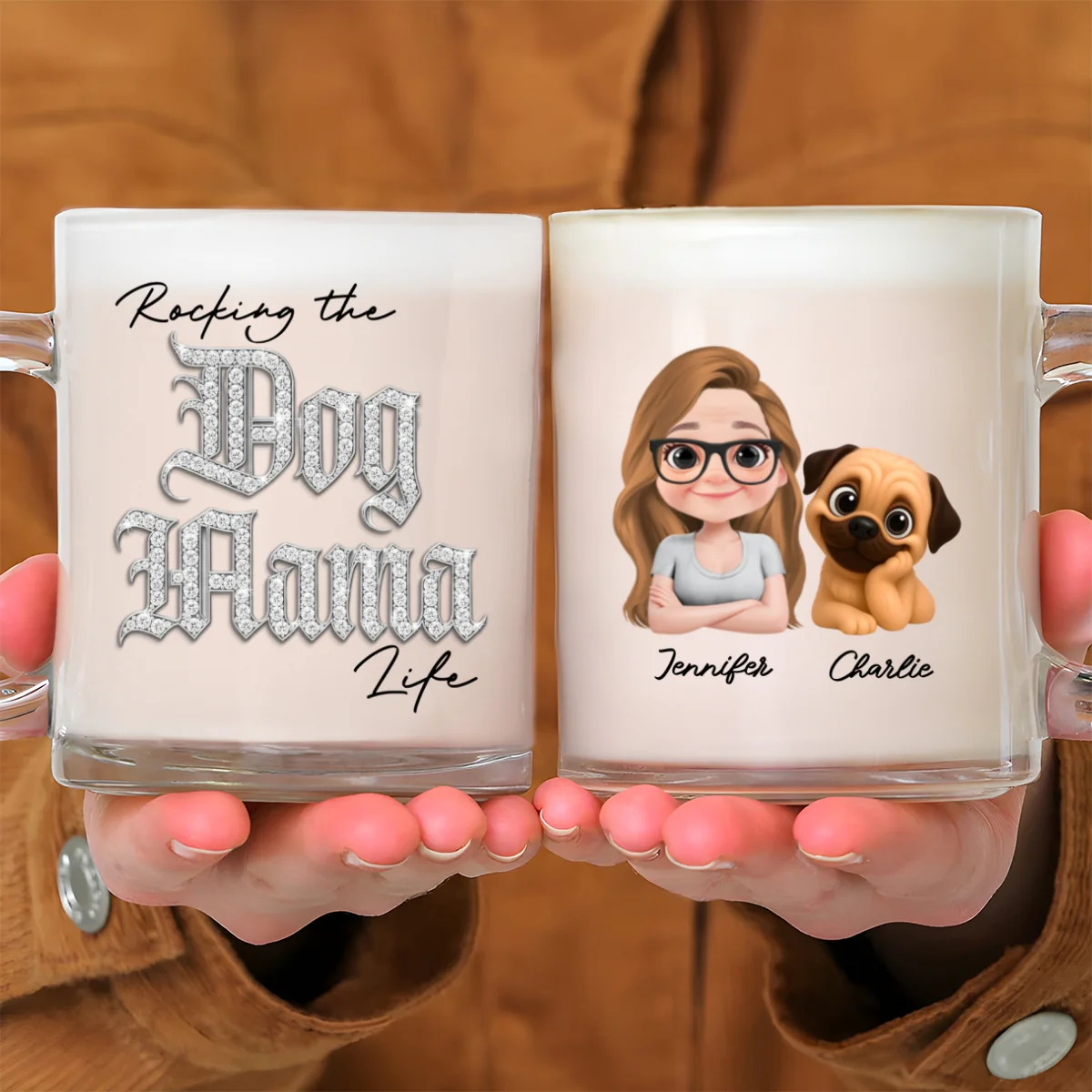 Rocking My Way - Personalized Custom 3D Effect Glass Mug - Image 6