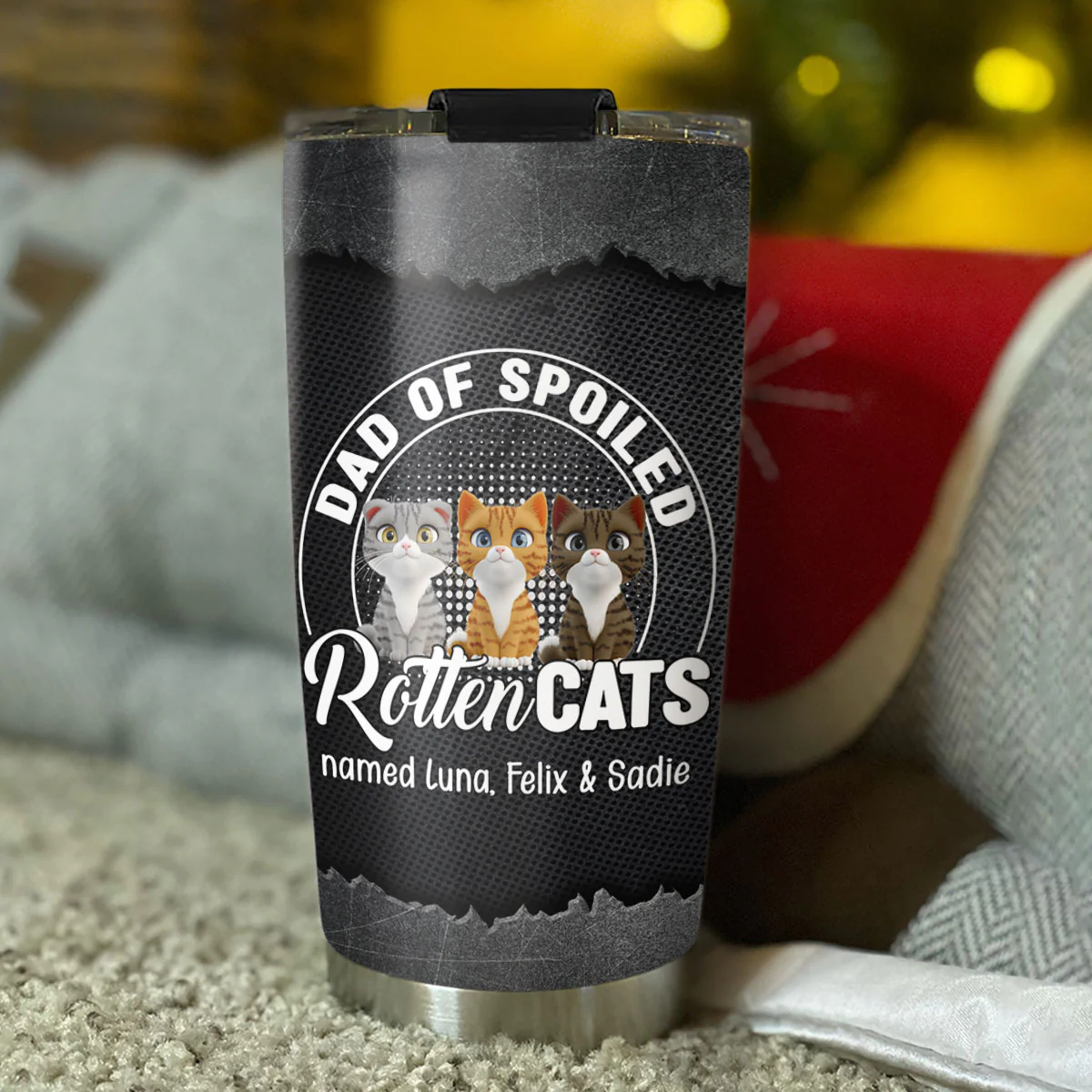 Rotten Cat Cartoon - Personalized Custom Tumbler - Image 3