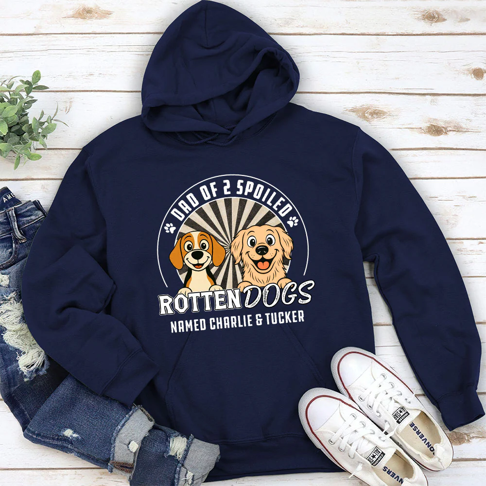 Rotten Dog Of Mom Retro - Personalized Custom Hoodie - Image 2