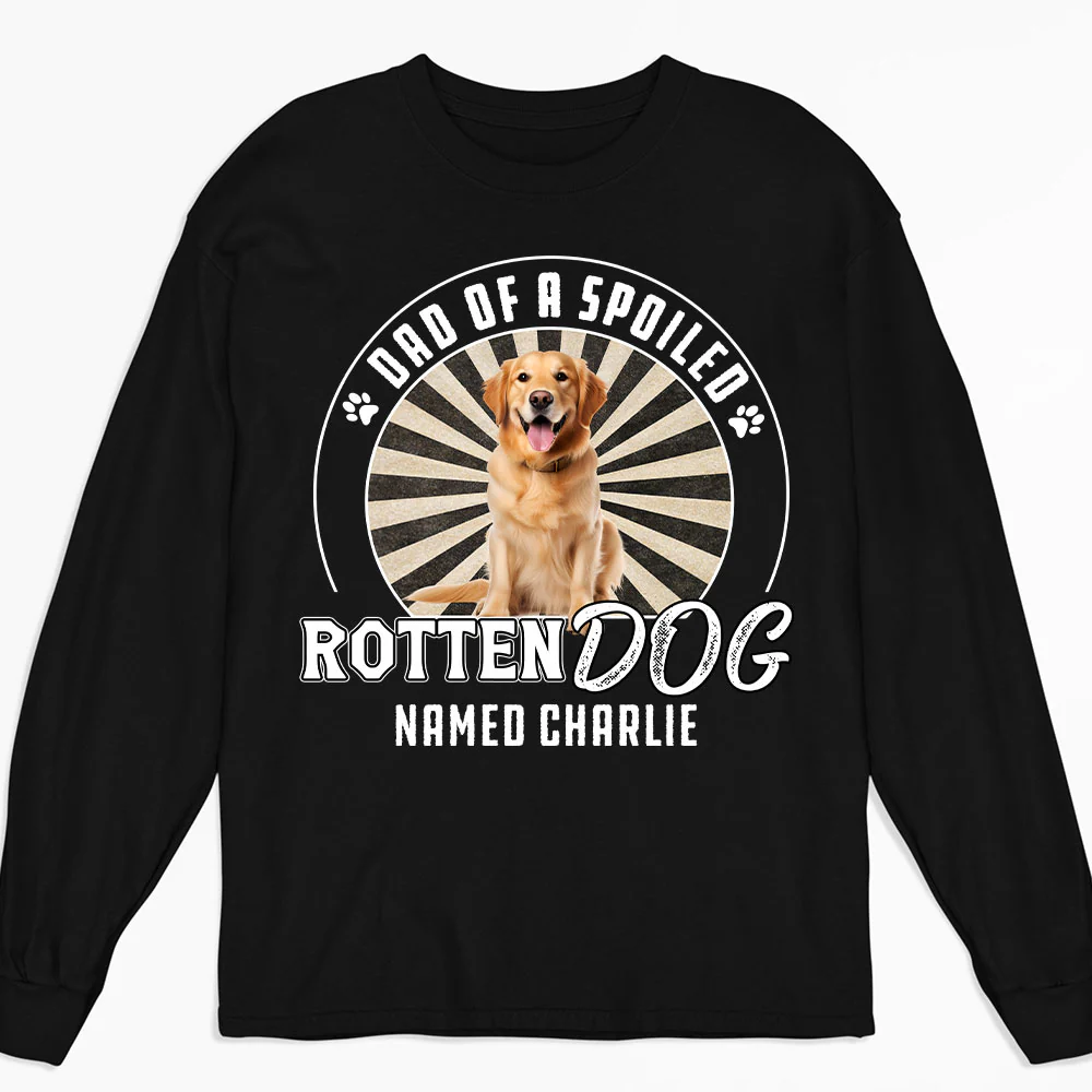 Rotten Dog Of Mom Retro Photo - Personalized Custom Long Sleeve T-Shirt
