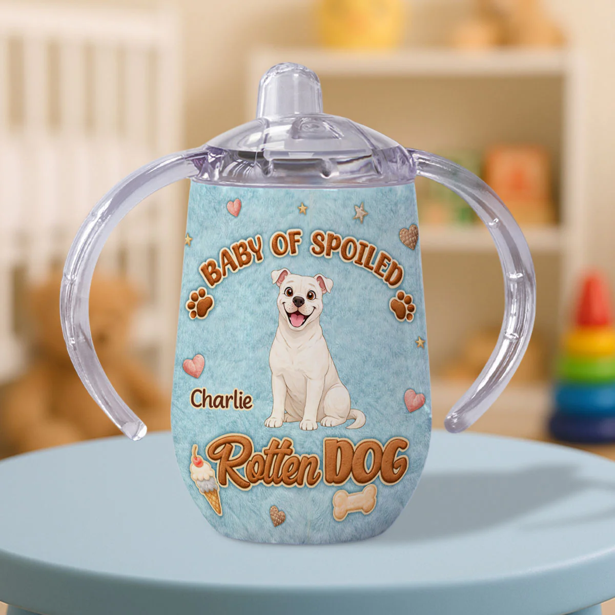 Rotten Dogs - Personalized Custom 3D Effect Sippy Cup With Handles