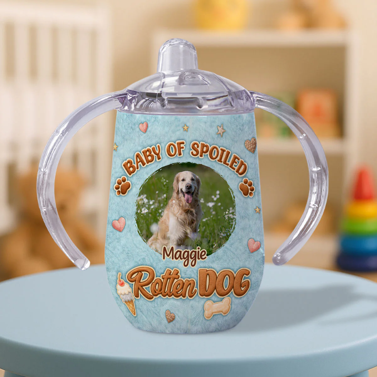 Rotten Dogs Photo - Personalized Custom 3D Effect Sippy Cup With Handles