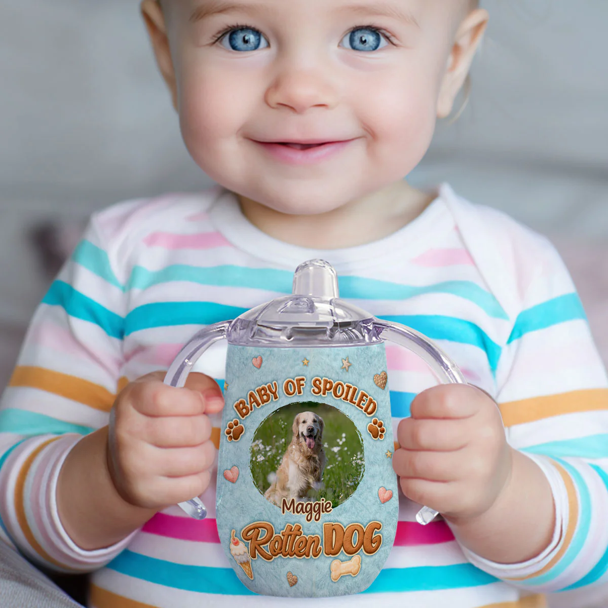 Rotten Dogs Photo - Personalized Custom 3D Effect Sippy Cup With Handles - Image 2