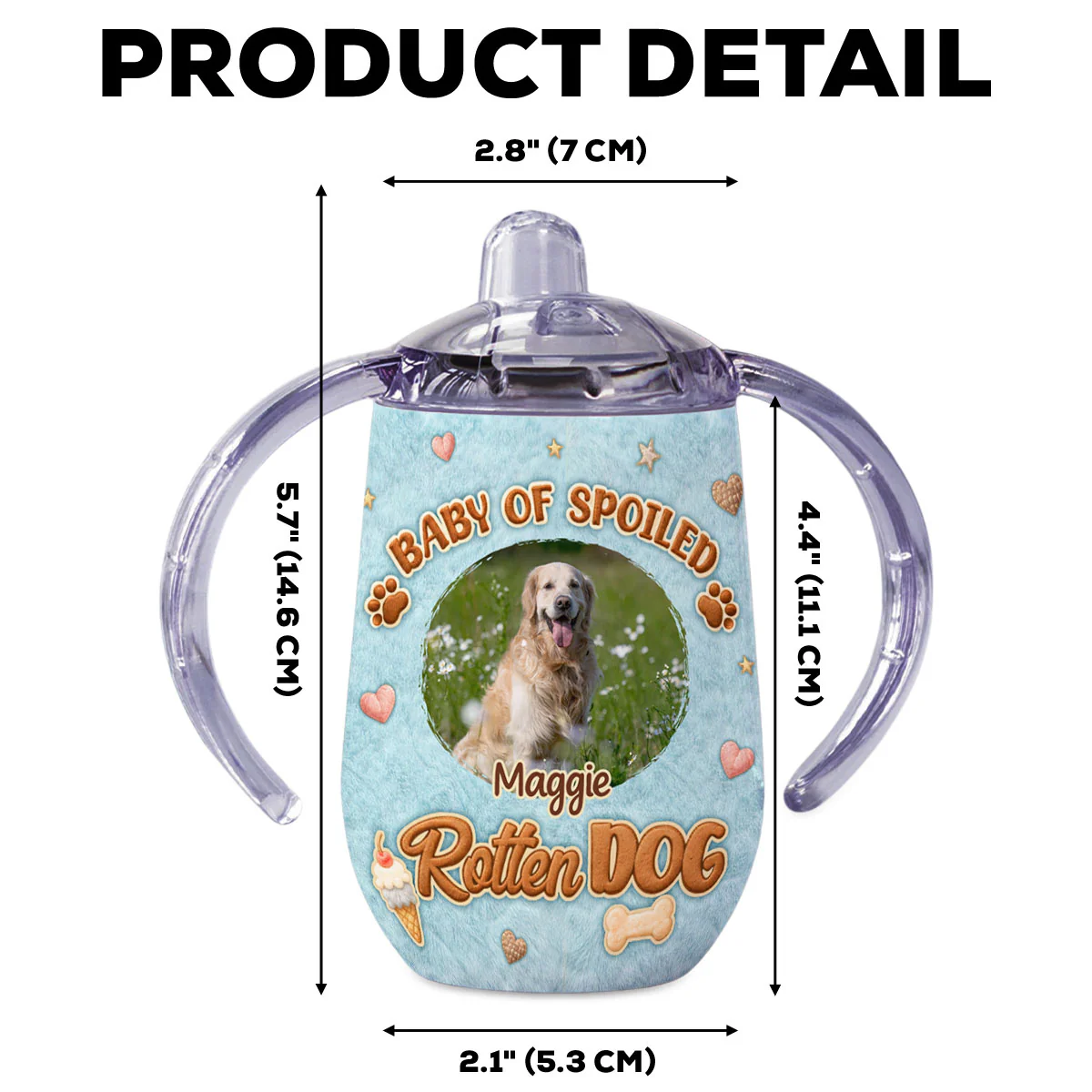 Rotten Dogs Photo - Personalized Custom 3D Effect Sippy Cup With Handles - Image 5