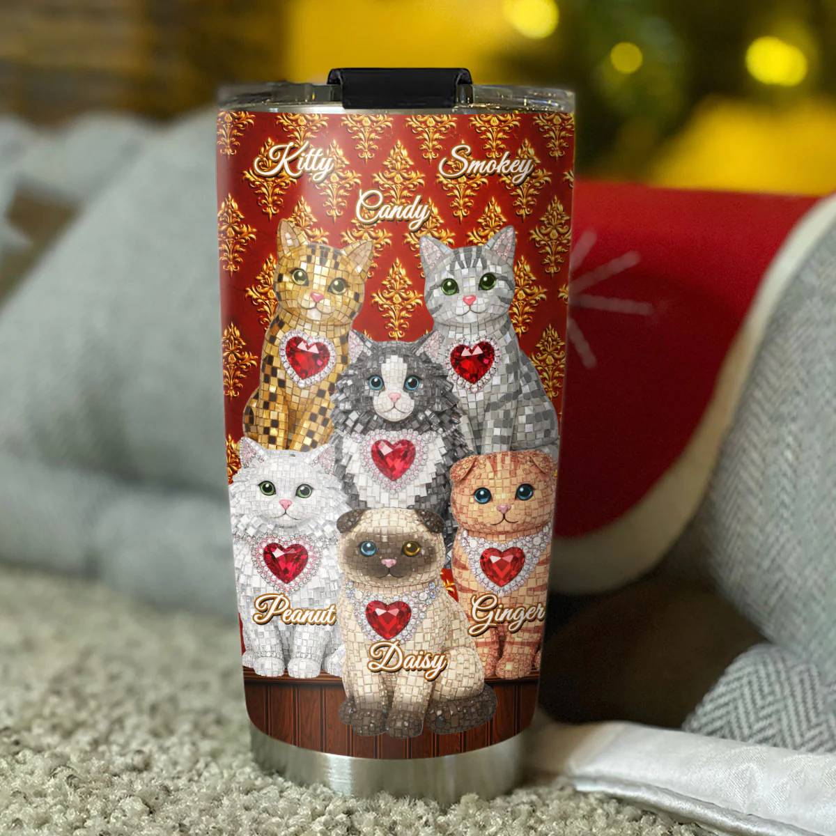 Royal Cats - Personalized Custom 3D Effect Tumbler - Image 4