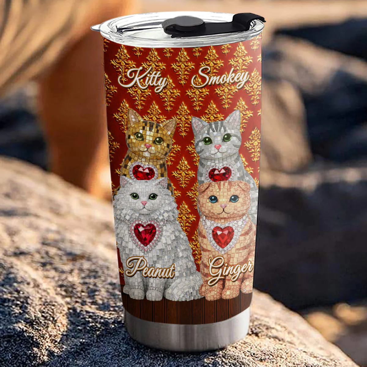 Royal Cats - Personalized Custom 3D Effect Tumbler - Image 6