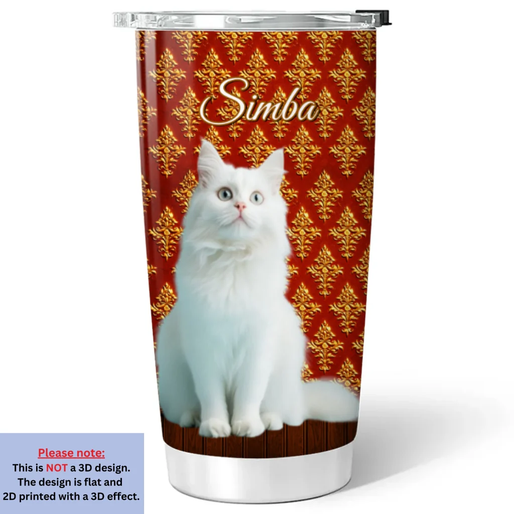 Royal Cats Photo - Personalized Custom 3D Effect Tumbler - Image 2