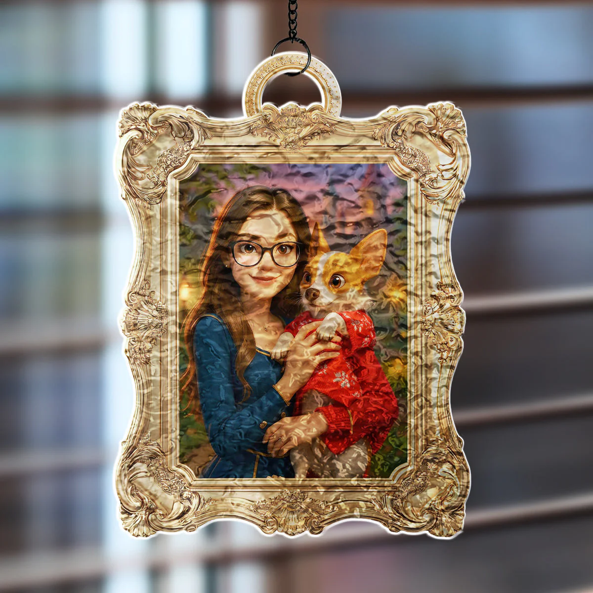 Royal Pet Portrait - Personalized Custom Wavy Suncatcher - Image 5