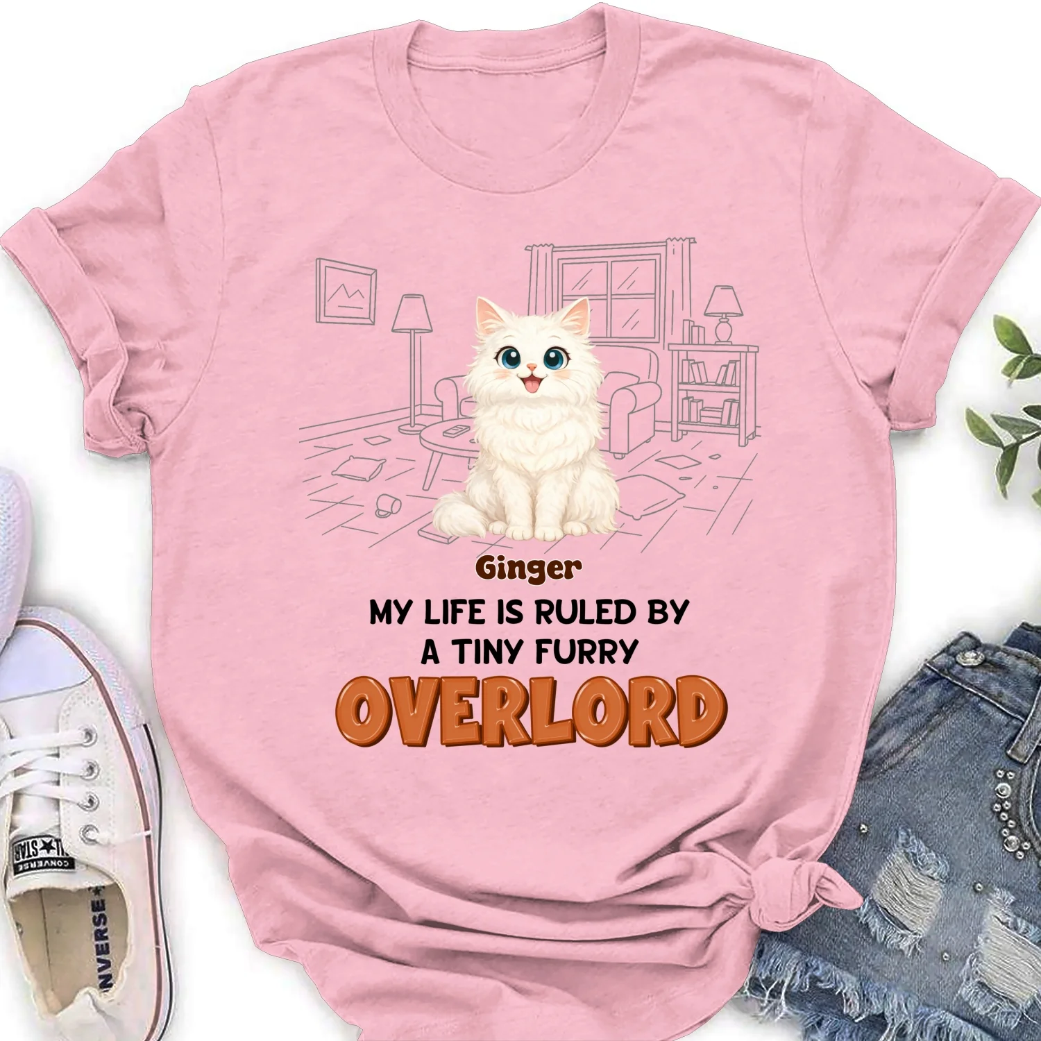 Ruled By Storybook Funny Cats - Personalized Custom Women's T-Shirt - Image 7