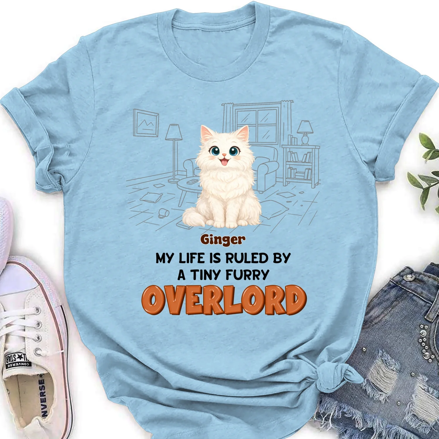 Ruled By Storybook Funny Cats - Personalized Custom Women's T-Shirt - Image 8