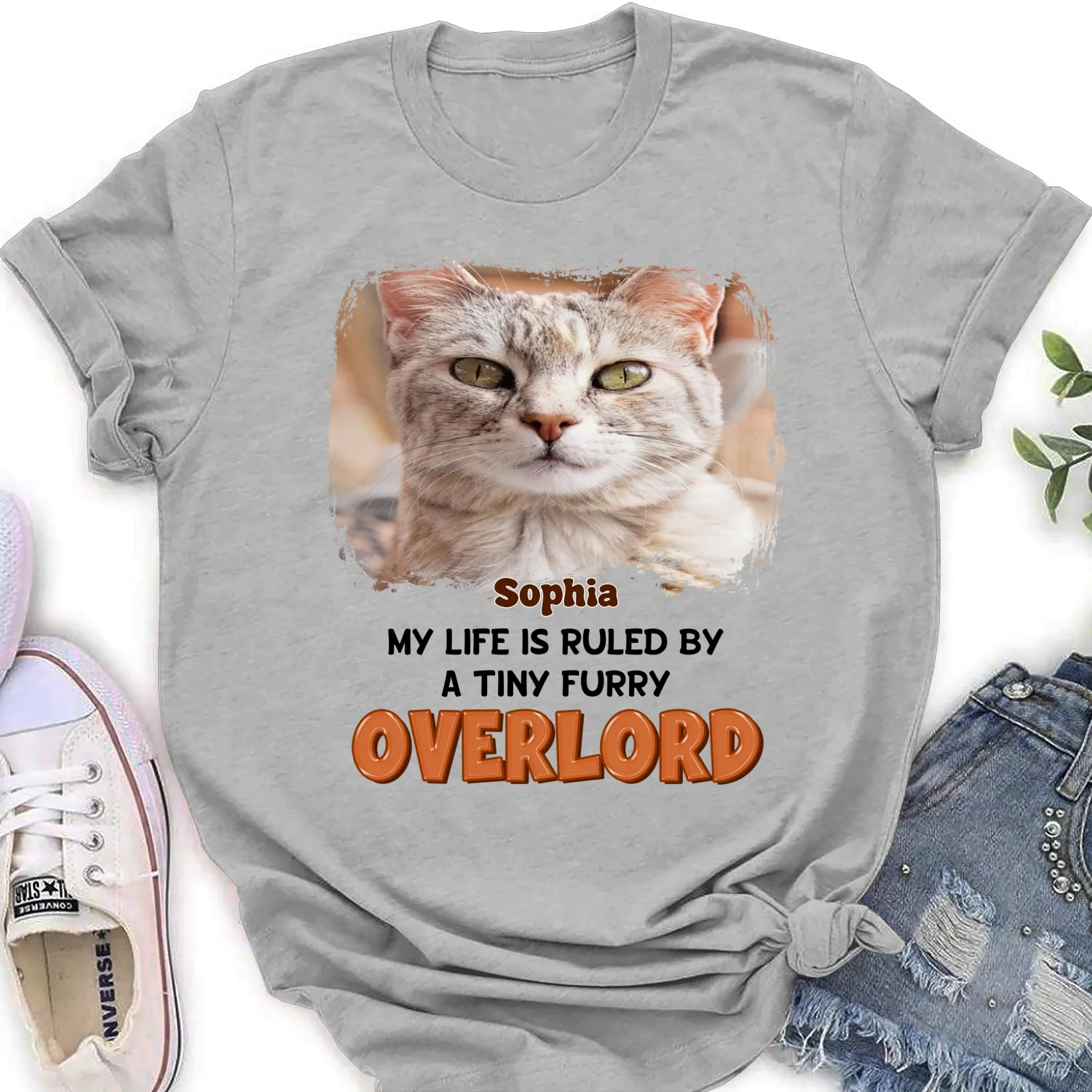 Ruled By Storybook Funny Cats Photo - Personalized Custom Women's T-Shirt - Image 4