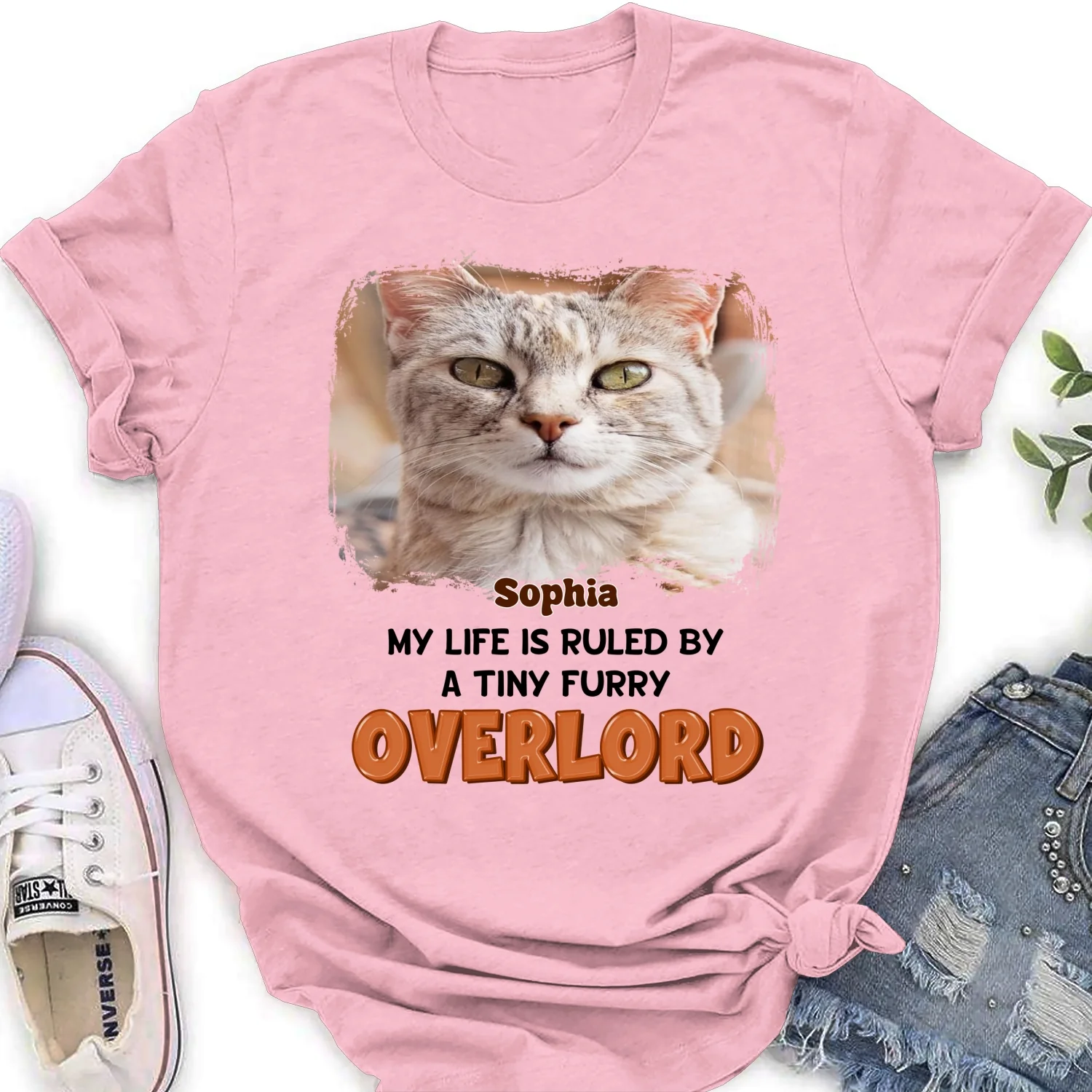 Ruled By Storybook Funny Cats Photo - Personalized Custom Women's T-Shirt - Image 5