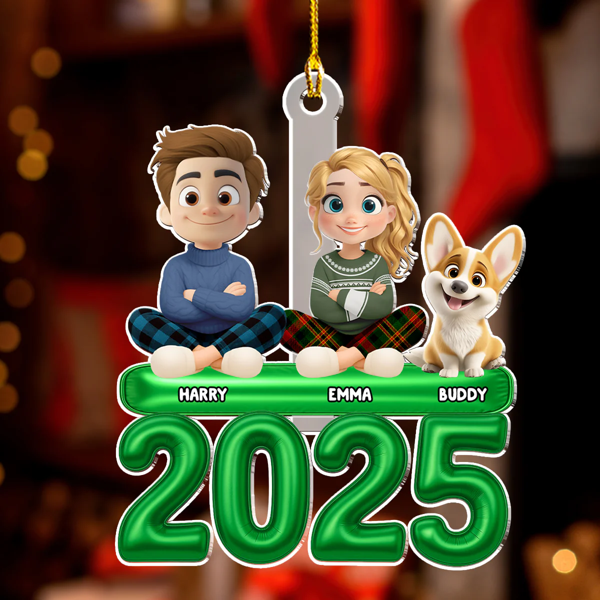 Santa Favorite Family - Personalized Custom Acrylic Ornament - Image 2