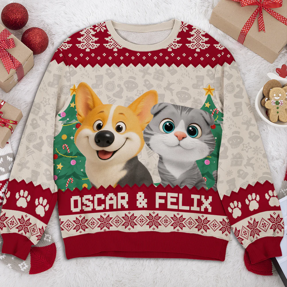 Santa Is Coming Fur Ver - Personalized Custom All-Over-Print Sweatshirt - Image 6