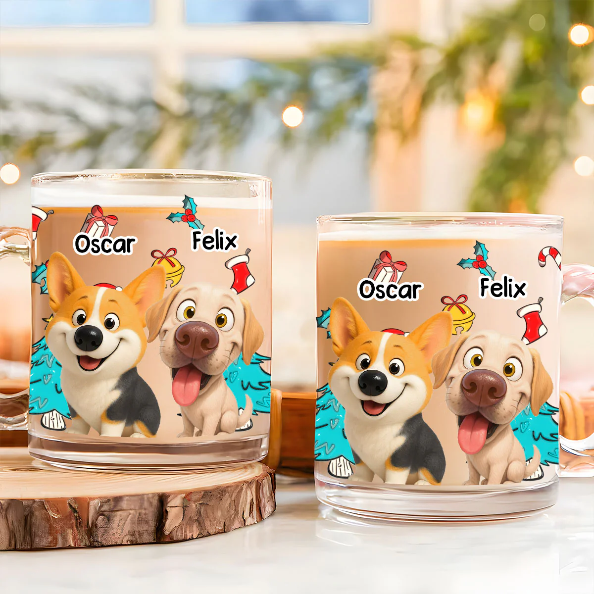 Santa Is Coming - Personalized Custom 3D Inflated Effect Glass Mug - Image 2