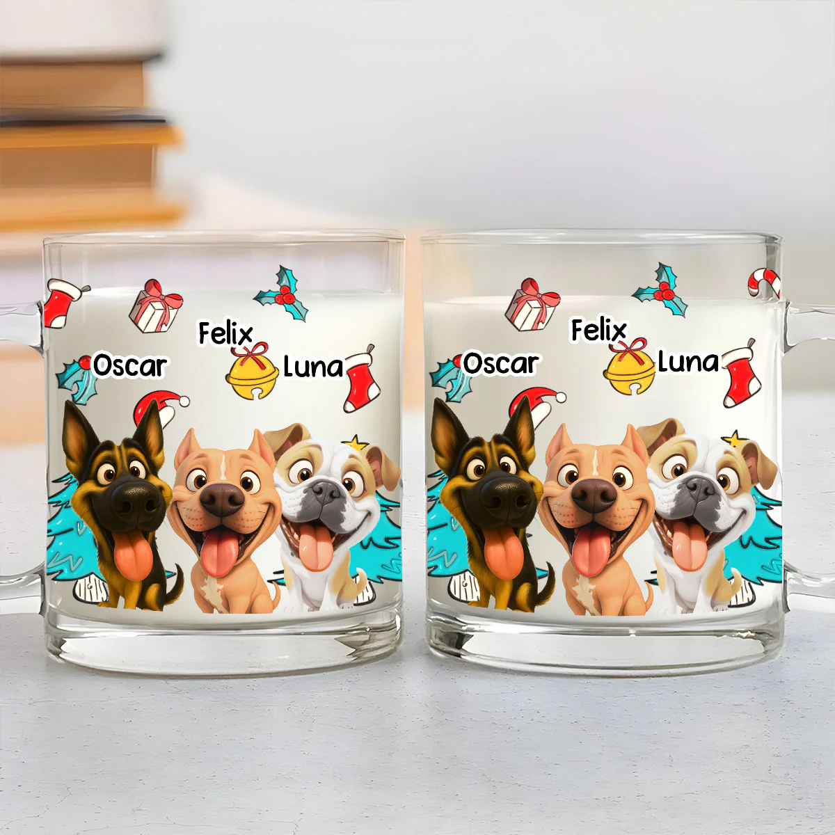 Santa Is Coming - Personalized Custom 3D Inflated Effect Glass Mug - Image 3