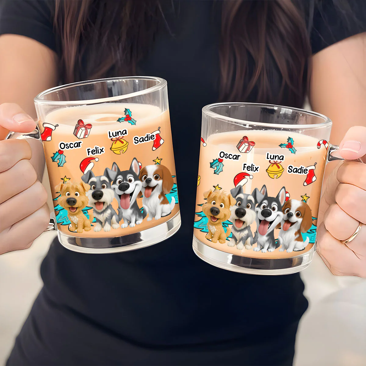 Santa Is Coming - Personalized Custom 3D Inflated Effect Glass Mug - Image 4