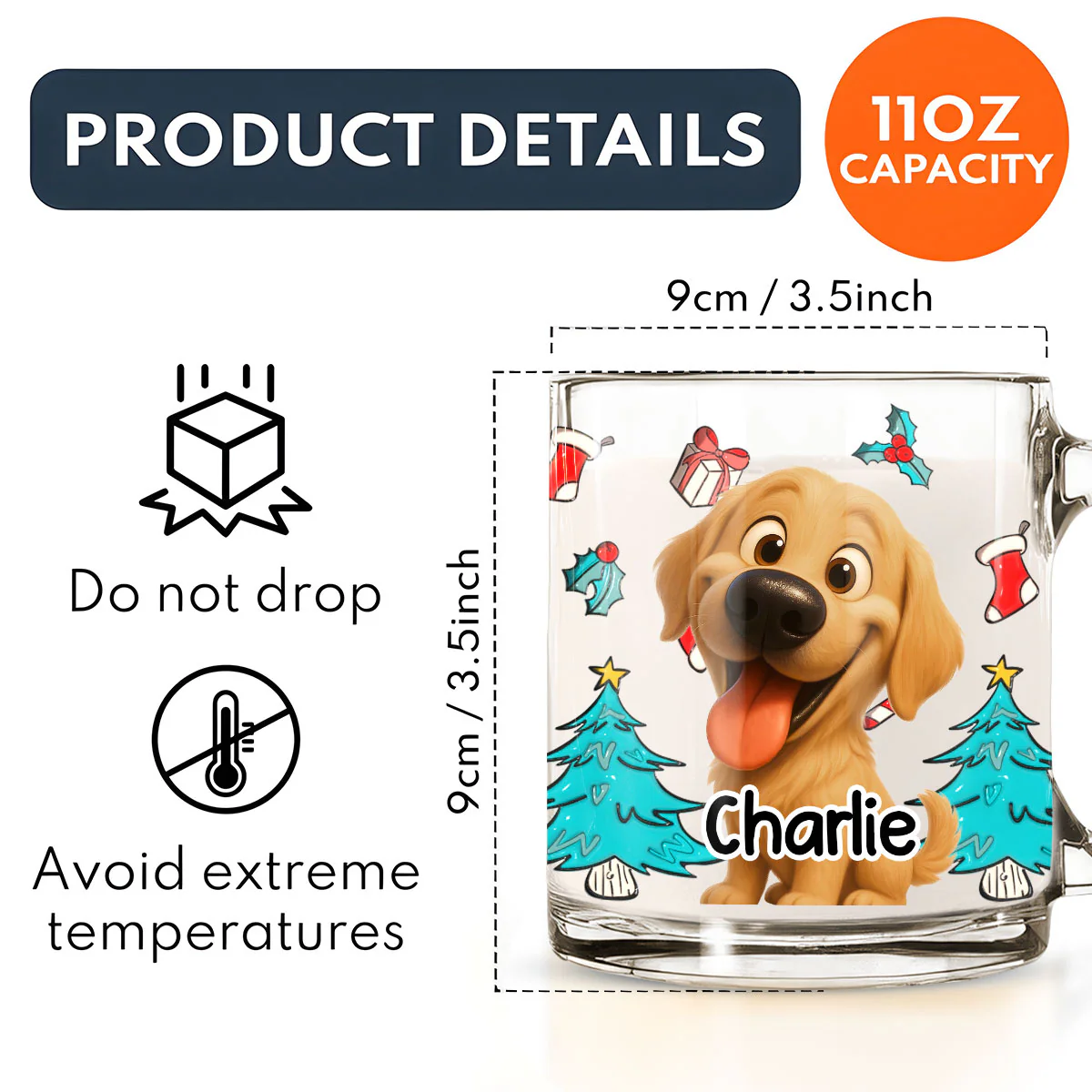 Santa Is Coming - Personalized Custom 3D Inflated Effect Glass Mug - Image 5